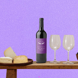 Rótulo De Garrafa De Cerveja Tonelada de Joia Roxa Monograma Elegante