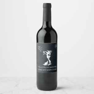 Rótulo De Garrafa De Cerveja Touro duplo e Testemunha de Vinho