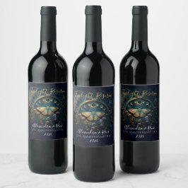 Rótulo De Garrafa De Cerveja Traça Celestial e Fases da Lua – Noite Encantada
