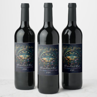Rótulo De Garrafa De Cerveja Traça Celestial e Fases da Lua – Noite Encantada