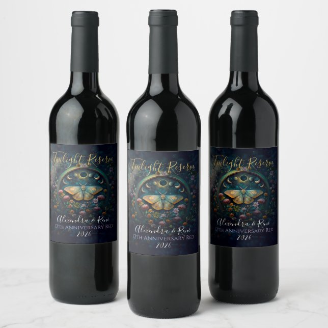 Rótulo De Garrafa De Cerveja Traça Celestial e Fases da Lua – Noite Encantada (Garrafas)