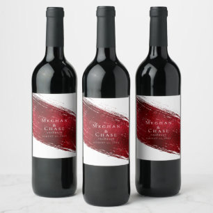 Rótulo De Garrafa De Cerveja Traço Vermelho Escarlate