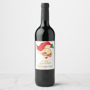 Rótulo De Garrafa De Cerveja Traje de Papai Noel Natal