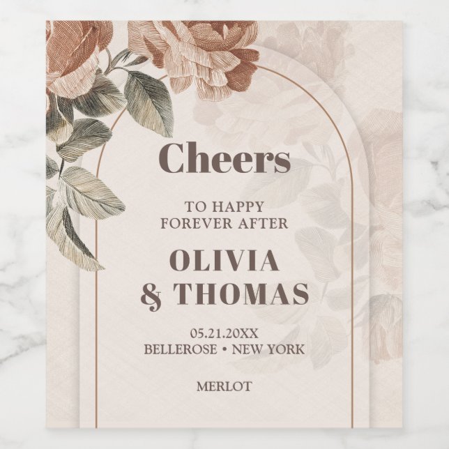 Rótulo De Garrafa De Cerveja Trendy Terracotta faz matizes castanhos (Rótulo Único)