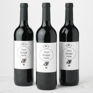 Rótulo De Garrafa De Cerveja Três Adoráveis Puffin de Pé Junto
