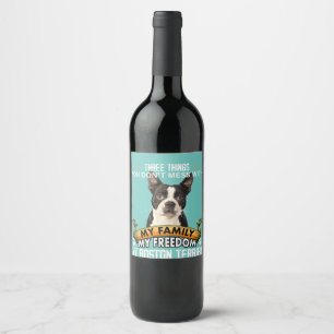 Rótulo De Garrafa De Cerveja Três coisas que você não mama com Boston Terrier d