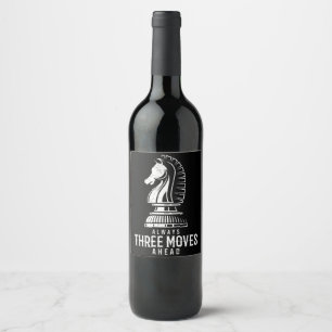 Rótulo De Garrafa De Cerveja Três Movimentos À Frente Eu Chess Matt Game Ches