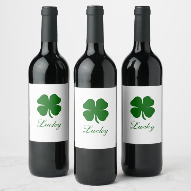 Rótulo De Garrafa De Cerveja Trevo Verde da Sorte Personalizado (Garrafas)