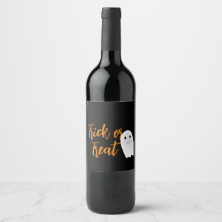 Rótulo De Garrafa De Cerveja Trick or Treat Fantasma Halloween