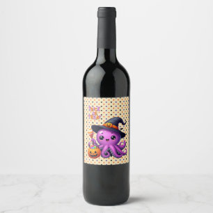 Rótulo De Garrafa De Cerveja Trick ou Treine Octopus Halloween