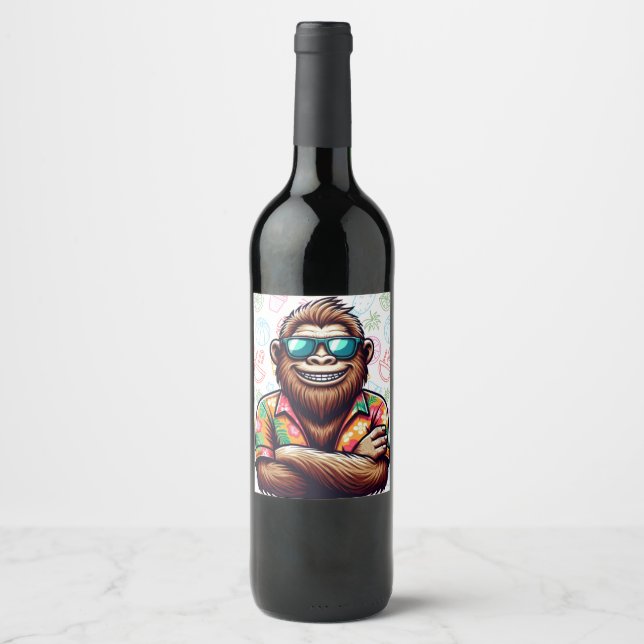 Rótulo De Garrafa De Cerveja Tropical/Beach yeti/bigfoot (Frente)