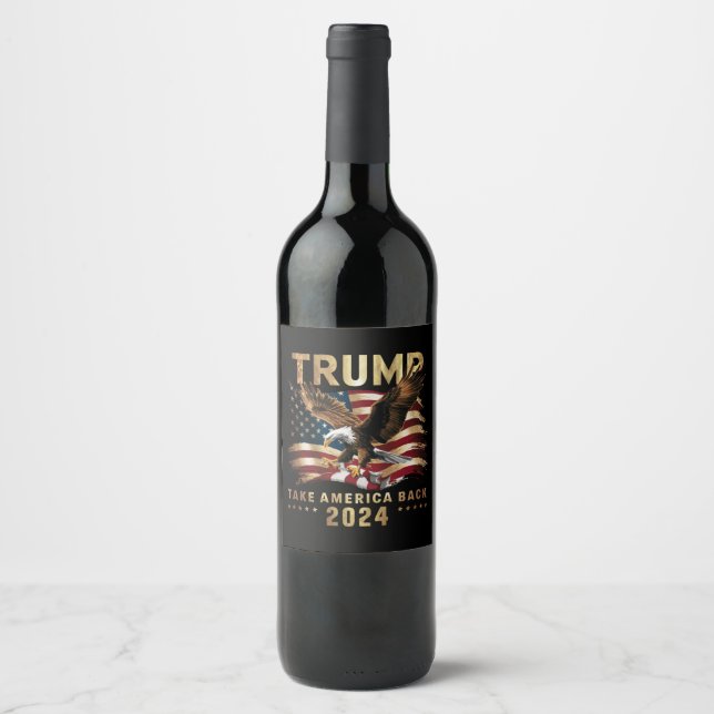 Rótulo De Garrafa De Cerveja Trump 2024 Retome América Bandeira Americana Trump (Frente)