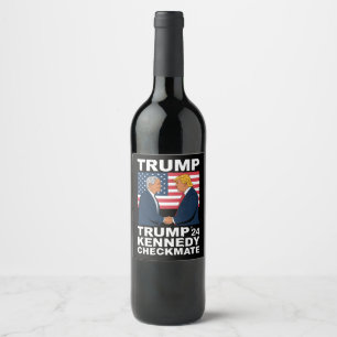 Rótulo De Garrafa De Cerveja Trump Kennedy Checkmate 2024 Vote Trump Kennedy
