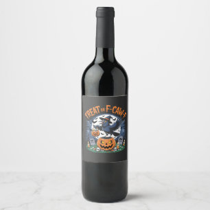 Rótulo De Garrafa De Cerveja Truque ou F-Caw-f Funny Crow Halloween Spooky