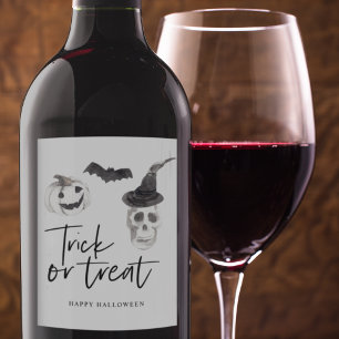 Rótulo De Garrafa De Cerveja Truque ou Tratamento Spooky   Festa de Halloween 