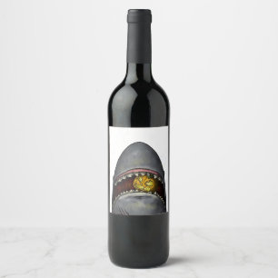 Rótulo De Garrafa De Cerveja Tubarão-Bomba