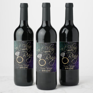 Rótulo De Garrafa De Cerveja Última Festa de solteira de Fuga - Teal e Roxo