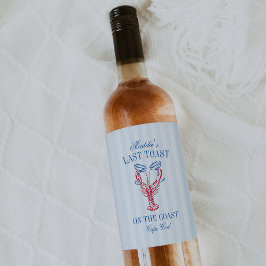 Rótulo De Garrafa De Cerveja Último Brinde na Costa Festa de Solteira Lagosta