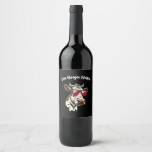 Rótulo De Garrafa De Cerveja Um Boujee Heifer Funny Cow Vintage Retro