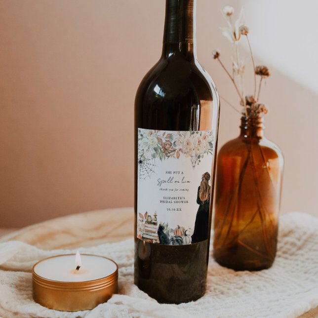 Rótulo De Garrafa De Cerveja Um Encantamento | Chá de Noiva de Halloween (Criador carregado)