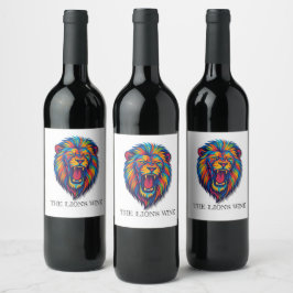 Rótulo De Garrafa De Cerveja Um LEÃO PINTADO Rótulo de Vinho