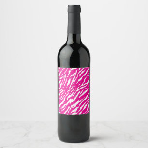 Rótulo De Garrafa De Cerveja Um padrão floral intrincado em rosa e branco, arte