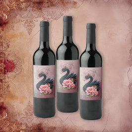 Rótulo De Garrafa De Cerveja Um toque de rosa e brilho de cisne.