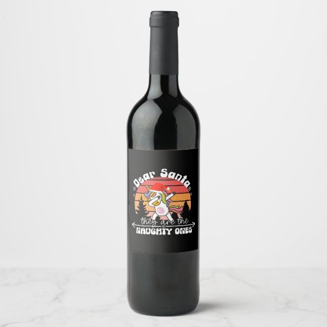 Rótulo De Garrafa De Cerveja  Unicórnio Dançando Natal Divertido (Frente)