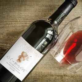 Rótulo De Garrafa De Cerveja Ursa & Abelha | Mal podemos esperar! Chá de Bebê