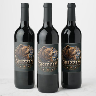 Rótulo De Garrafa De Cerveja Urso Cinzento - Selvagem Americano