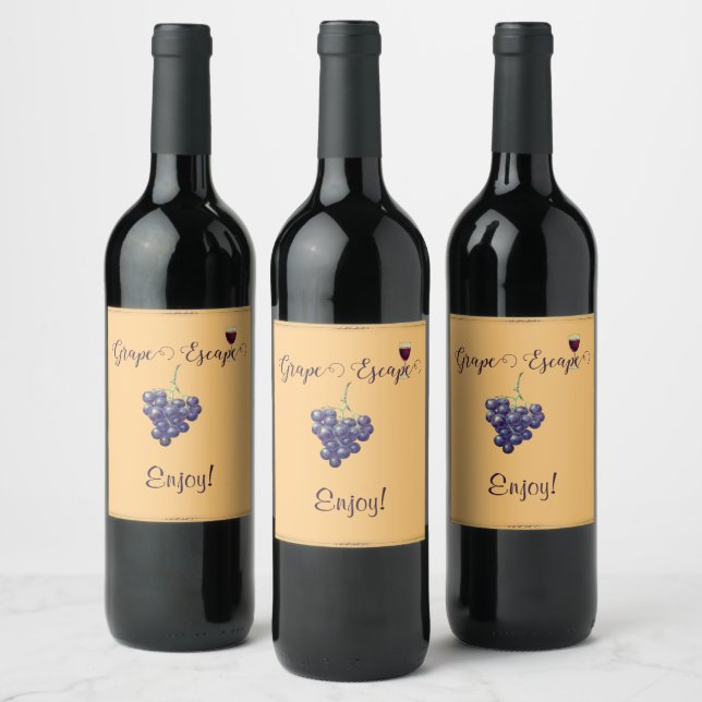 Rótulo De Garrafa De Cerveja Uvas Creme Profundo (Garrafas)