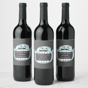 Rótulo De Garrafa De Cerveja Uvas para vinho Flores Personalizadas Folhas Branc