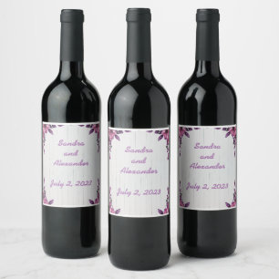Rótulo De Garrafa De Cerveja Uvas para vinho Flores Personalizadas, Vermelho Br