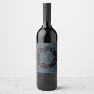 Rótulo De Garrafa De Cerveja Uvas para vinho Flores Personalizadas, Vermelho Br