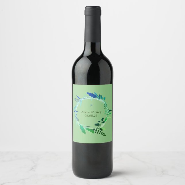 Rótulo De Garrafa De Cerveja Uvas para vinho Flores Personalizadas, Vermelho Br (Frente)