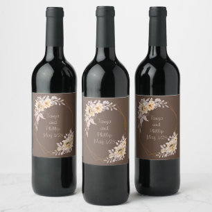 Rótulo De Garrafa De Cerveja Uvas para vinho Flores Personalizadas, Vermelho Br