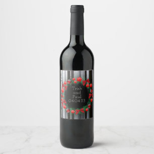 Rótulo De Garrafa De Cerveja Uvas para vinho Flores Personalizadas, Vermelho Br