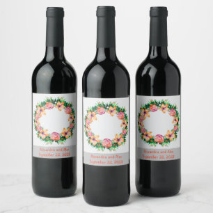 Rótulo De Garrafa De Cerveja Uvas para vinho Flores Personalizadas, Vermelho Br