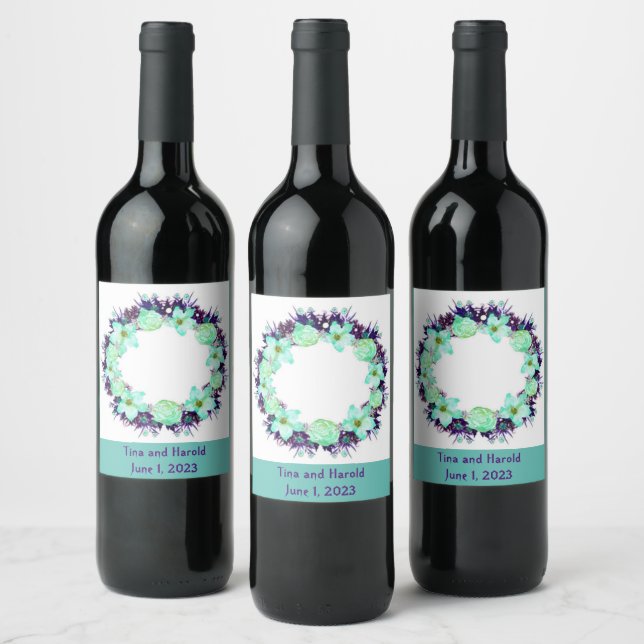 Rótulo De Garrafa De Cerveja Uvas para vinho Flores Personalizadas, Vermelho Br (Garrafas)