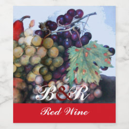 Rótulo De Garrafa De Cerveja UVAS, UVAS, PERAS, Festa de Provando de Vinho Verm