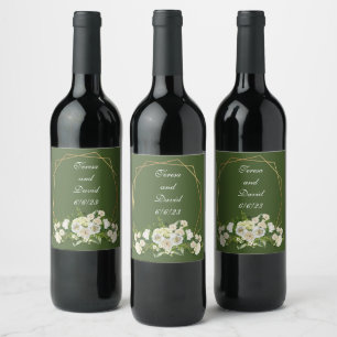 Rótulo De Garrafa De Cerveja Uvas Vinho Flores Personalizadas Vermelhas Brancas