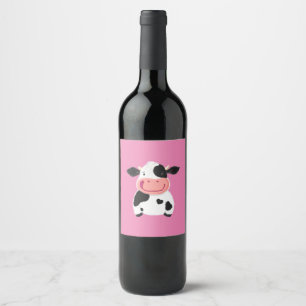 Rótulo De Garrafa De Cerveja Vaca Branca de Holstein