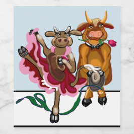 Rótulo De Garrafa De Cerveja Vaca branca e romance de touro