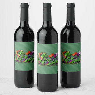Rótulo De Garrafa De Cerveja Veganismo Multicolorido