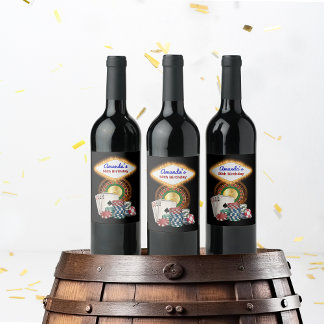 Rótulo De Garrafa De Cerveja Vegas Casino Night Birthday / Bachelor Party 