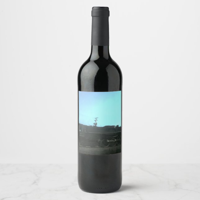 Rótulo De Garrafa De Cerveja Velho trem a vapor (Frente)