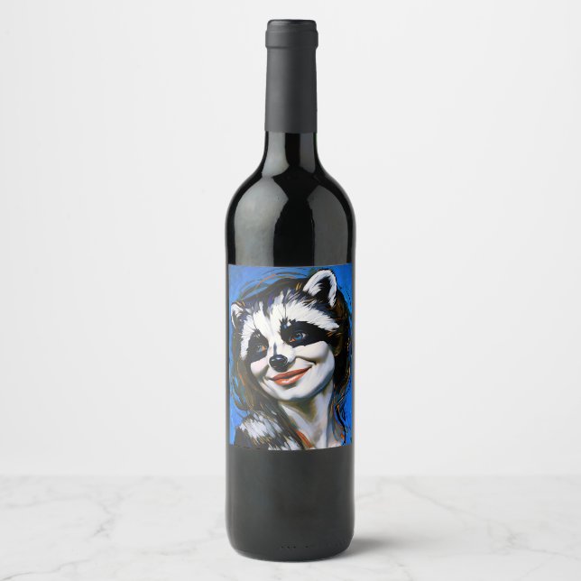Rótulo De Garrafa De Cerveja "Velka Teyani" Whispering Raccoon Trickster (Frente)