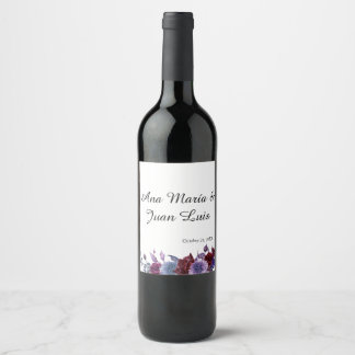 Rótulo De Garrafa De Cerveja Velvet Bloom Burgundy Lavender Floral Wedding