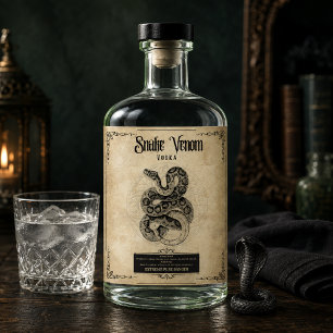 Rótulo De Garrafa De Cerveja Veneno de Cobra: Infunda Decoração de Halloween co