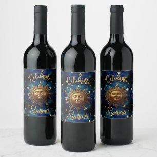 Rótulo De Garrafa De Cerveja Verão Celestial Celebre o Verão